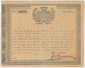 Powstanie listopadowe, Certyfikat Pożyczki POSIŁKI POLSKIE 600 zł 1831