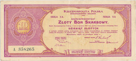 6% Złoty Bon Skarbowy, Serja II A - 10 zł 1923