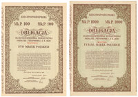 5% Poż. Długoterminowa 1920, Obligacje na 100 i 1.000 mkp (2szt)