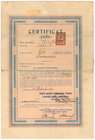 Lwowska Spółka Powiernicza Tustanowice, Certyfikat udziału w polu naftowym, Drohobycz 1911