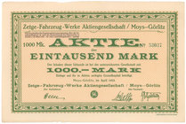 Zgorzelec, Zetge-Fahrzeug-Werke Aktiengesellschaft / Moys-Gorlitz, 1.000 mk 1923
