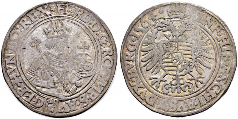 KAISER FERDINAND I. 1521-1564 
 Münzstätte Prag 
 Guldentaler zu 60 Kreuzer 15...