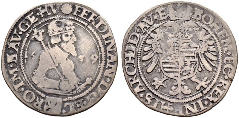 KAISER FERDINAND I. 1521-1564 
 Münzstätte Kuttenberg 
 Vierteltaler 1559, Kut...