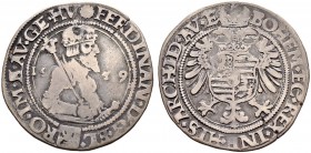 KAISER FERDINAND I. 1521-1564 
 Münzstätte Kuttenberg 
 Vierteltaler 1559, Kuttenberg. 6.91 g. Dietiker 61. Markl 1010. Jan. 47. Von grösster Selten...