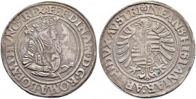 KAISER FERDINAND I. 1521-1564 
 Münzstätte Joachimsthal 
 Taler o. J. (1541/1542), Joachimsthal. Münzmeister Martin Kempf. 28.75 g. Dietiker 129. Do...