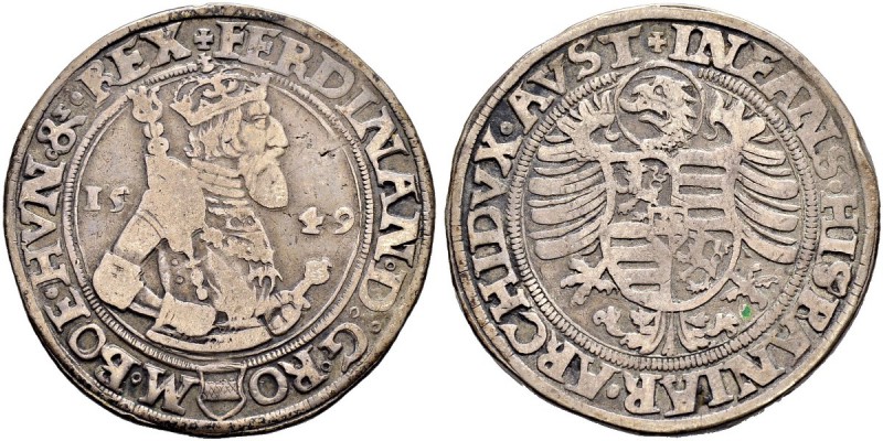 KAISER FERDINAND I. 1521-1564 
 Münzstätte Joachimsthal 
 Taler 1549, Joachims...