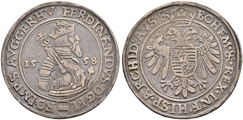 KAISER FERDINAND I. 1521-1564 
 Münzstätte Joachimsthal 
 Taler 1558, Joachims...