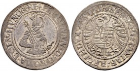 KAISER FERDINAND I. 1521-1564 
 Münzstätte Joachimsthal 
 Halbtaler o. J. (1541/1542), Joachimsthal. Münzmeister Martin Kempf. 14.32 g. Dietiker 81....