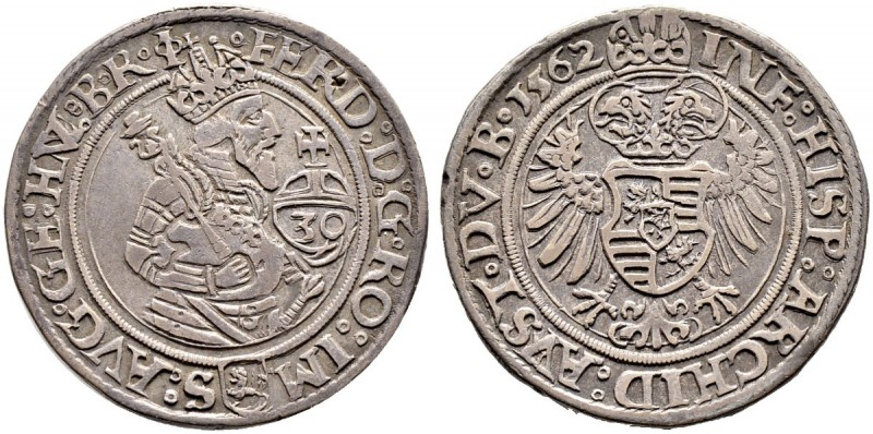 KAISER FERDINAND I. 1521-1564 
 Münzstätte Joachimsthal 
 1/2 Guldentaler zu 3...