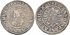 KAISER FERDINAND I. 1521-1564 
 Münzstätte Joachimsthal 
 Vierteltaler o. J. (1541/1542), Joachimsthal. Münzmeister Martin Kempf. 7.11 g. Dietiker 4...