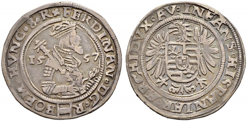 KAISER FERDINAND I. 1521-1564 
 Münzstätte Joachimsthal 
 Vierteltaler 1557, J...