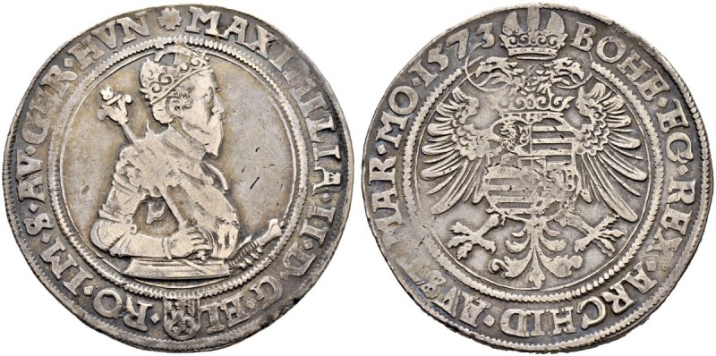 KAISER MAXIMILIAN II. 1564-1576 
 Münzstätte Kuttenberg 
 Taler 1573, Kuttenbe...