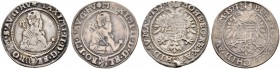 KAISER MAXIMILIAN II. 1564-1576 
 Münzstätte Kuttenberg 
 Vierteltaler 1573 und 1576, Kuttenberg. Dietiker 221, 222. Donebauer 1335, 1309. Selten / ...