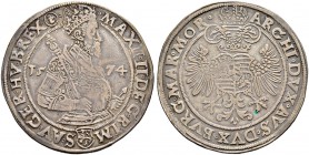 KAISER MAXIMILIAN II. 1564-1576 
 Münzstätte Joachimsthal 
 Taler 1574, Joachimsthal. Münzmeister Jörg Geitzköfler. 28.58 g. Dietiker 236. MzA p. 59...
