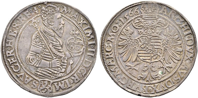 KAISER MAXIMILIAN II. 1564-1576 
 Münzstätte Joachimsthal 
 Guldentaler zu 60 ...