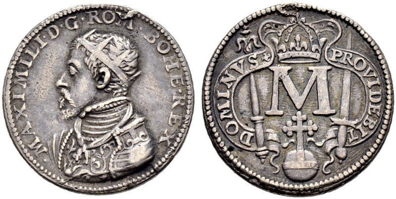 KAISER MAXIMILIAN II. 1564-1576 
 Medaillen Kaiser Maximilians II. 
 Silbergus...