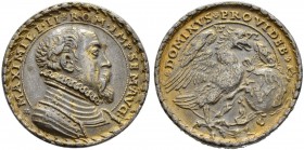 KAISER MAXIMILIAN II. 1564-1576 
 Medaillen Kaiser Maximilians II. 
 Silbermedaille 1572. Auf den 10. Jahrestag seiner Wahl zum römischen König. Mod...