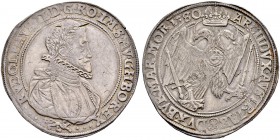KAISER RUDOLF II. 1576-1612 
 Münzstätte Kuttenberg 
 Taler 1580, Kuttenberg. Münzmeister G. Satny von Olivet. 28.93 g. Dietiker 370. Donebauer 1498...