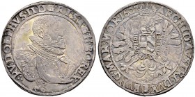 KAISER RUDOLF II. 1576-1612 
 Münzstätte Kuttenberg 
 Taler 1607, Kuttenberg. Münzmeister David Enderle. 29.01 g. Dietiker 392. Donebauer 1622. Dav....