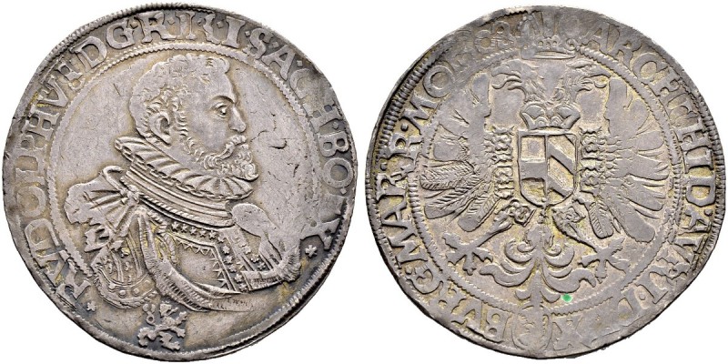 KAISER RUDOLF II. 1576-1612 
 Münzstätte Kuttenberg 
 Taler 1608, Kuttenberg. ...