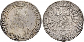 KAISER RUDOLF II. 1576-1612 
 Münzstätte Kuttenberg 
 Taler 1610, Kuttenberg. Münzmeister Paul Skreta Sotnovsky von Zavorice. 28.79 g. Dietiker 393....