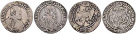 KAISER RUDOLF II. 1576-1612 
 Münzstätte Kuttenberg 
 Vierteltaler 1598 und 1601, Kuttenberg. Dietiker 314, 315. Donebauer -. Selten / Rare. Schön-s...