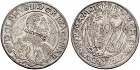 KAISER RUDOLF II. 1576-1612 
 Münzstätte Joachimsthal 
 Halbtaler 1583, Joachimsthal. Münzmeister Lucie Kadner. 14.24 g. Dietiker 341. Donebauer -. ...