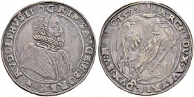 KAISER RUDOLF II. 1576-1612 
 Münzstätte Budweis 
 Taler 1599, Budweis. Münzmeister Christ. Mattighofer. 28.51 g. Dietiker 380. Donebauer 1760. Dav....
