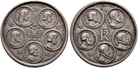KAISER RUDOLF II. 1576-1612 
 Medaillen Kaiser Rudolfs II. 
 Silbermedaille 1594. &quot;Zehn Kaiser Medaille&quot;. Unsigniert, von V. Maler. Fünf M...