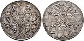 KAISER RUDOLF II. 1576-1612 
 Medaillen Kaiser Rudolfs II. 
 Silbermedaille 1607. Auf den Reichstag in Regensburg. Unsigniert von Chr. Maler. Medail...