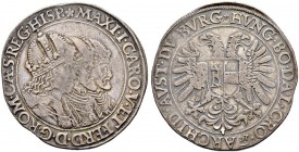 KAISER MATTHIAS, 1612-1619 
 Münzstätte Prag 
 Taler o. J., Prag. &quot;Dreikaisertaler. Ohne Münzmeisterzeichen. 28.99 g. Dietiker 520. Donebauer 1...