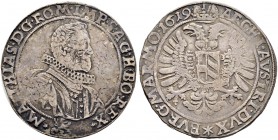 KAISER MATTHIAS, 1612-1619 
 Münzstätte Kuttenberg 
 Taler 1619, Kuttenberg. Münzmeister Sebastian Hölzl. 28.93 g. Dietiker 517. Donebauer 1965. Dav...
