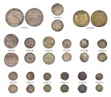 KAISER MATTHIAS, 1612-1619 
 Münzstätte Kuttenberg 
 Diverse Münzen Kuttenberg. 6 Miniaturmedaillen und Jetons 1611-1612. Auf die Krönung. Weisspfen...