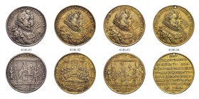KAISER MATTHIAS, 1612-1619 
 Medaillen Kaiser Matthias‘ 
 Diverse Medaillen. Lot von 4 Medaillen von Christian Maler. Vergoldete Bronzemedaille 1612...