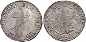 KAISER FERDINAND II. 1618-1637 
 Münzstätte Prag 
 Taler 1626, Prag. Münzmeister Benedikt Huebmer. 28.77 g. Dietiker 712. Donebauer 2216. Dav. 3136....