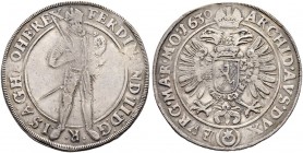 KAISER FERDINAND II. 1618-1637 
 Münzstätte Prag 
 Taler 1630, Prag. Münzmeister Benedikt Huebmer. 29.08 g. Dietiker 712. Donebauer 2225. Dav. 3137....