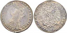KAISER FERDINAND II. 1618-1637 
 Münzstätte Prag 
 Taler 1637, Prag. Münzmeister Jakob W. Wolker. 27.83 g. Dietiker 718. Donebauer 2240. Dav. 3136. ...