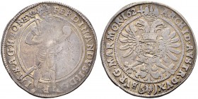KAISER FERDINAND II. 1618-1637 
 Münzstätte Prag 
 Vierteltaler 1624, Prag. Münzmeister Hans Suttner. 7.15 g. Dietiker 666. Donebauer 2204. Selten /...