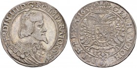 KAISER FERDINAND III. 1637-1657 
 Münzstätte Prag 
 Taler 1638, Prag. Münzmeister Jakob W. Wolker. 29.10 g. Dietiker 807. Voglh. 202/I. Dav. 3204. S...