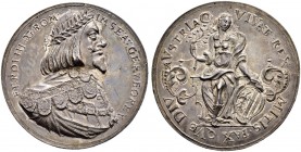 KAISER FERDINAND III. 1637-1657 
 Medaillen Kaiser Ferdinands III. 
 Silbermedaille 1650. Auf die endgültige Rückkehr des Herzogtums Oberösterreich ...