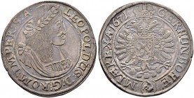 KAISER LEOPOLD I. 1657-1705 
 Münzstätte Kuttenberg 
 Taler 1671, Kuttenberg. Münzmeister Gregor Hackl. 29.03 g. Dietiker 898. Herinek 664. Dav. 328...