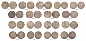 KAISER LEOPOLD I. 1657-1705 
 Münzstätte Breslau 
 Diverse Münzen Breslau. 6 Kreuzer 1665, 1672, 1673 (2), 1674, 1675, 1676 (2), 1677, 1678, 1680, 1...