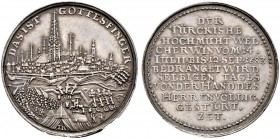 KAISER LEOPOLD I. 1657-1705 
 Medaillen Kaiser Leopolds I. 
 Silbermedaille 1683. Auf den Entsatz von Wien. Stempel von J. Kittel. Ansicht der belag...