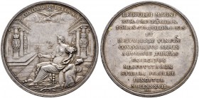 KAISER LEOPOLD I. 1657-1705 
 Medaillen Kaiser Leopolds I. 
 Silbermedaille 1687. Auf den Eintritt Russlands in die Allianz gegen die Türken. Stempe...