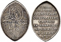 KAISER LEOPOLD I. 1657-1705 
 Medaillen Kaiser Leopolds I. 
 Silbermedaille 1697. In Form des erbeuteten Siegels des Großwesirs. Auf den Sieg bei Ze...