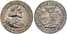 KAISER LEOPOLD I. 1657-1705 
 Medaillen Kaiser Leopolds I. 
 Raitpfennig o. J. Silberner Raitpfennig des Erzherzogtums ob der Enns. Belorbeerte Büst...