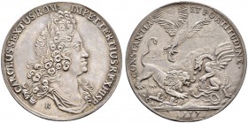 KAISER KARL VI. 1711-1740 
 Medaillen Kaiser Karls VI. 
 Silbermedaille 1717. Auf die Einnahme von Belgrad durch Prinz Eugen von Savoyen. Von L. Roe...