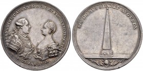 KAISERIN MARIA THERESIA, 1740-1780 
 Medaillen Kaiserin Maria Theresias 
 Silbermedaille 1765. Auf die Hochzeit ihres Sohnes Joseph II. mit Josepha ...