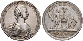 KAISERIN MARIA THERESIA, 1740-1780 
 Medaillen Kaiserin Maria Theresias 
 Silbermedaille 1768. Auf die Hochzeit der Erzherzogin Maria Caroline mit F...