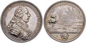 KAISER JOSEPH II. 1765-1790 
 Medaillen Kaiser Josephs I. 
 Silbermedaille 1764. Auf seine Wahl zum römischen König in Frankfurt. Gewidmet von der S...